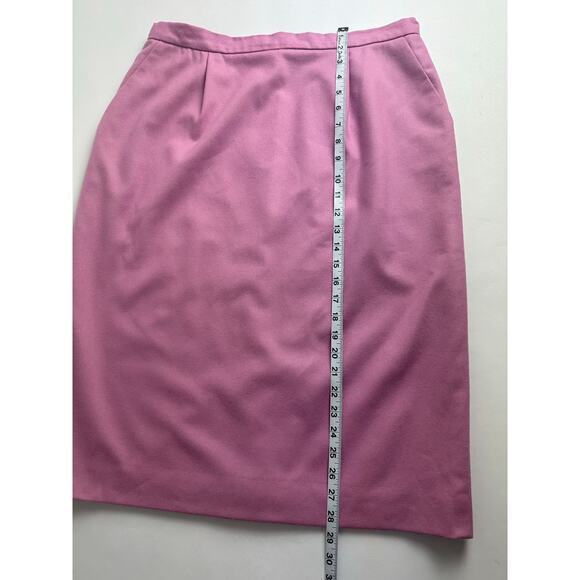 Vintage Pendleton Size 16 Wool Pink Straight Pencil Midi Skirt Academia Retro - Picture 7 of 8